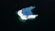Iceberg And Ice From Glacier In Arctic Nature Landscape On Greenland. Aerial Stock Footage