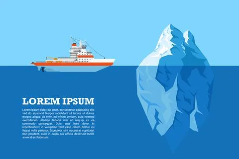Iceberg and ship Stock Illustration