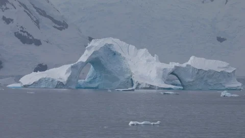 Iceberg with arch Stock Footage 104995595