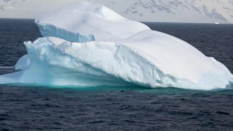 Iceberg close-up layered ice structure Antarctica, 4K Stock Footage 332372748