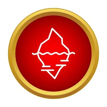 Iceberg concept icon on red button Stock Illustration
