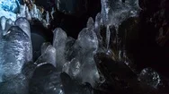 Iceberg With Crystal Glacial Ice In The Cave Stock Footage