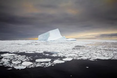 Iceberg during sunset Stock Photos