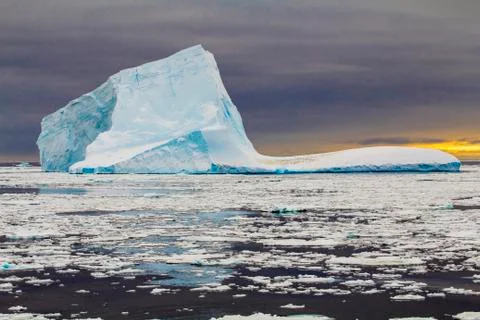 Iceberg during sunset Stock Photos