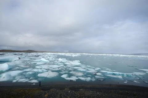 Iceberg float in a lake Stock Photos