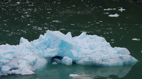 Iceberg Floating in Alaskan Sea Stock Footage 33304768
