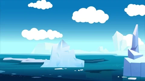 Iceberg Is Floating On The Ocean Video stock 160106756