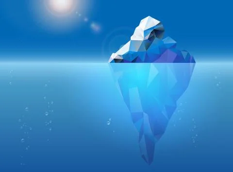 Iceberg floating on the sea surface Stock Illustration