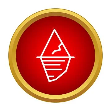 Iceberg floating in water icon simple style Illustrazione stock