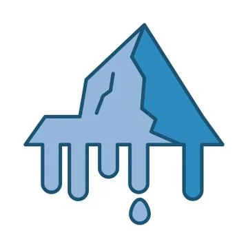 Iceberg floating in the water Stock Illustration