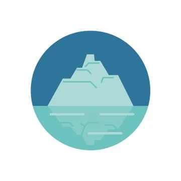 Iceberg floating in the water Stock Illustration