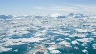 Iceberg From Glacier In Arctic Ice Nature Landscape On Greenland - Aerial Video Stock Footage