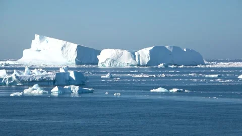 Iceberg group floating fragmented ice Antarctica, 4K Stock Footage 332372783