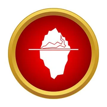 Iceberg hidden depth concept in red circle icon Stock Illustration