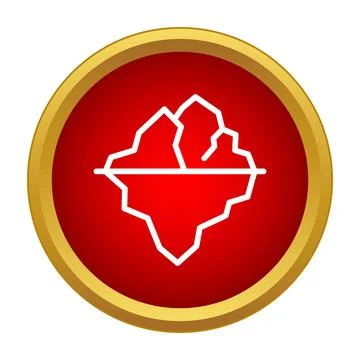 Iceberg hidden depth icon in red circle Stock Illustration