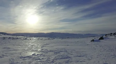 Iceberg / Ice Field Tracking Shot on Glacier Stock Footage 64316575