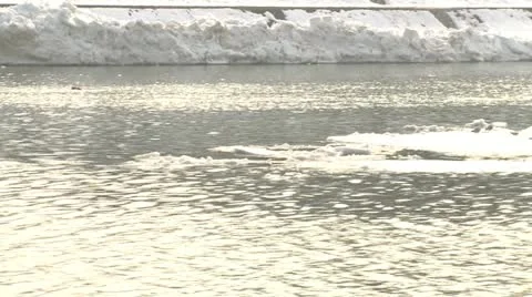 Iceberg, ice floating on a river Stock Footage 11165172