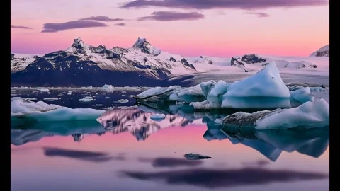 Iceberg at Iceland at evening 库存影片 290295456