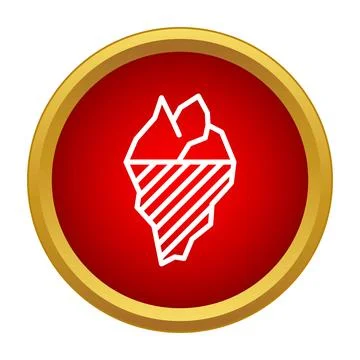 Iceberg icon depicting hidden depth and danger Stock Illustration