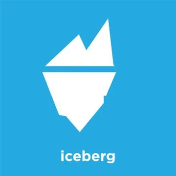 Iceberg icon isolated on blue background Stock Illustration