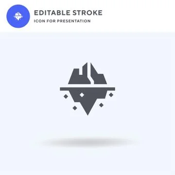Iceberg icon vector, filled flat sign, solid pictogram isolated on white, log Stock-Illustration