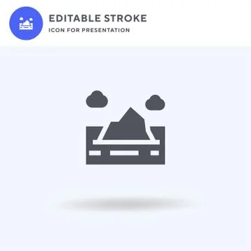 Iceberg icon vector, filled flat sign, solid pictogram isolated on white, log Stock-Illustration