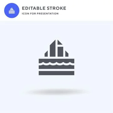 Iceberg icon vector, filled flat sign, solid pictogram isolated on white, logo Stockillustratie