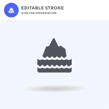 Iceberg icon vector, filled flat sign, solid pictogram isolated on white, logo Illustrazione stock