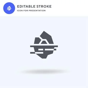 Iceberg icon vector, filled flat sign, solid pictogram isolated on white, logo Stock Illustration