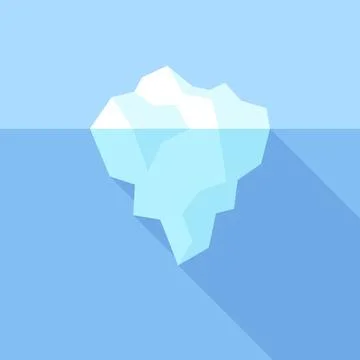 Iceberg Illustration Flat Vector Concept of Hidden Depths and Knowledge Stock Illustration