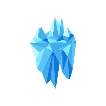 Iceberg isolated in white background. Polygonal geometric iceberg. Vector Stock Illustration