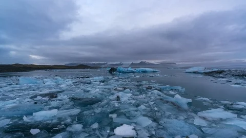 Iceberg Lagoon Time-lapse Stockbeeldmateriaal 113494411