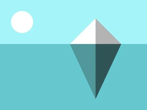 Iceberg landscape, flat design Stock Illustration