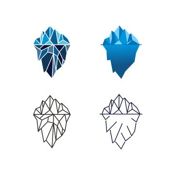 Iceberg logo design vector illustration in different style Stock Illustration