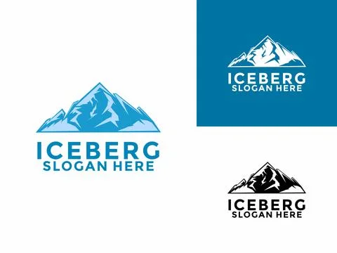 Iceberg logo design vector, Mountain Lake logo, Awesome Iceberg logo vector.. Stock Illustration