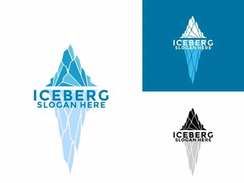 Iceberg logo design vector, Mountain Lake logo, Awesome Iceberg logo vector.. Stock Illustration