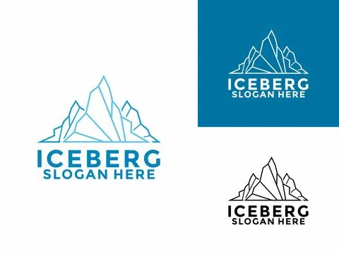 Iceberg logo design vector, Mountain Lake logo, Awesome Iceberg logo vector.. Stock Illustration