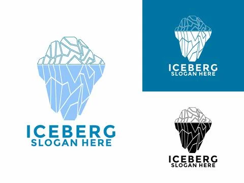 Iceberg logo design vector, Mountain Lake logo, Awesome Iceberg logo vector.. Stock Illustration