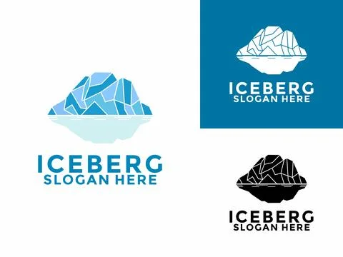 Iceberg logo design vector, Mountain Lake logo, Awesome Iceberg logo vector.. Stock Illustration