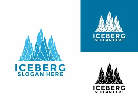 Iceberg logo design vector, Mountain Lake logo, Awesome Iceberg logo vector.. Stock Illustration