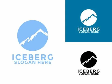 Iceberg logo design vector, Mountain Lake logo, Awesome Iceberg logo vector.. Stock Illustration