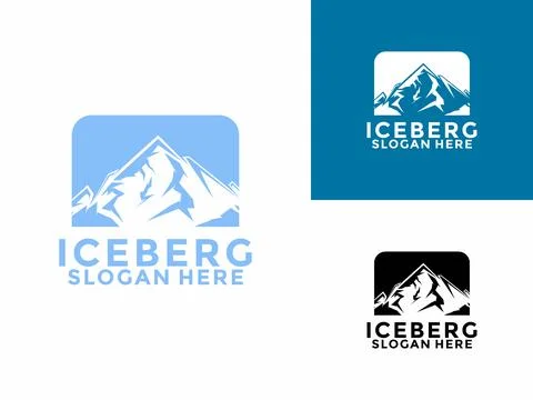 Iceberg logo design vector, Mountain Lake logo, Awesome Iceberg logo vector.. Stock Illustration