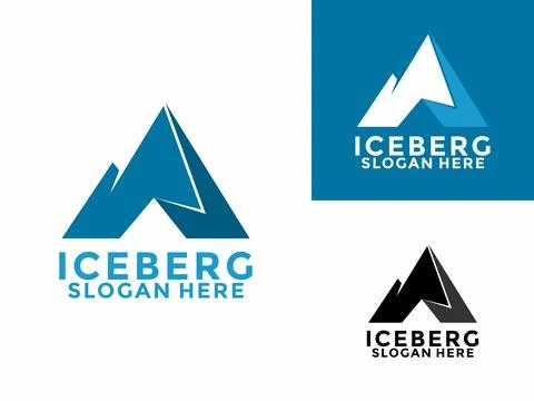 Iceberg logo design vector, Mountain Lake logo, Awesome Iceberg logo vector.. Stock Illustration