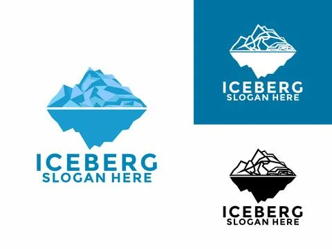 Iceberg logo design vector, Mountain Lake logo, Awesome Iceberg logo vector.. Stock Illustration