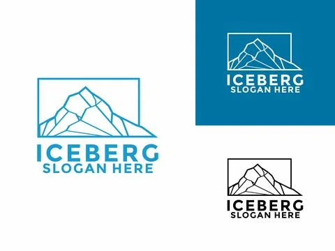 Iceberg logo design vector, Mountain Lake logo, Awesome Iceberg logo vector.. Stock Illustration