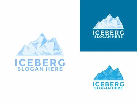 Iceberg logo design vector, Mountain Lake logo, Awesome Iceberg logo vector temp Stock Illustration