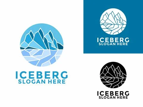 Iceberg logo design vector, Mountain Lake logo, Awesome Iceberg logo vector.. Stock Illustration