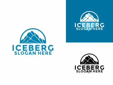 Iceberg logo design vector, Mountain Lake logo, Awesome Iceberg logo vector.. Stock Illustration