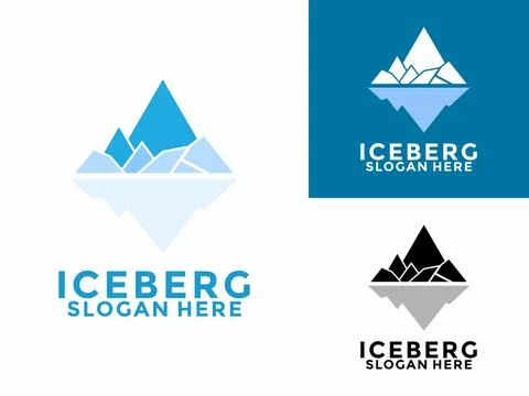 Iceberg logo design vector, Mountain Lake logo, Awesome Iceberg logo vector.. Stock Illustration