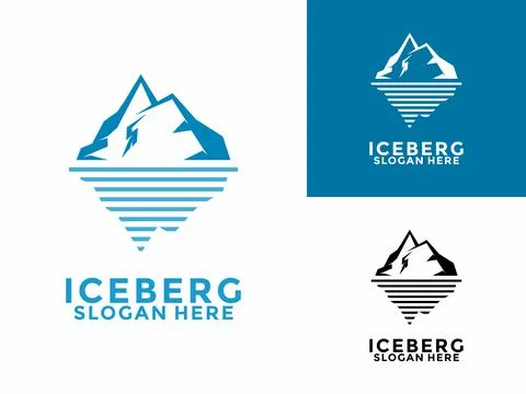 Iceberg logo design vector, Mountain Lake logo, Awesome Iceberg logo vector.. Stock Illustration